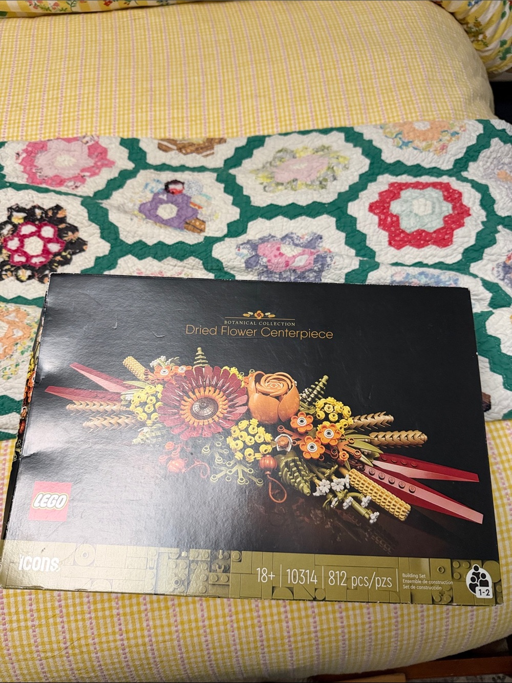 Lego Dried Flower Centerpiece in Gold, Red, Orange, Yellow, Green, Brown